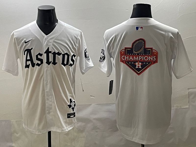 Men 2025 Houston Astros Blank White Five generations Joint Name Nike MLB Jersey style 25->houston astros->MLB Jersey